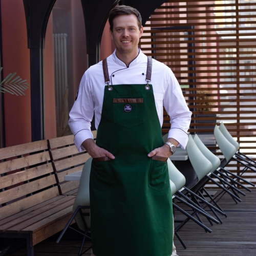 Фартук зелёный джинсовый